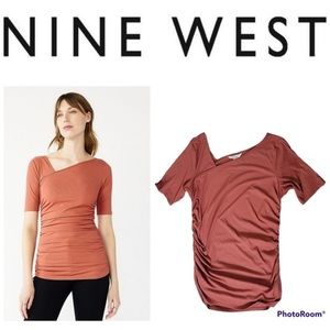 Nine West Rib Ruched Elbow Sleeve